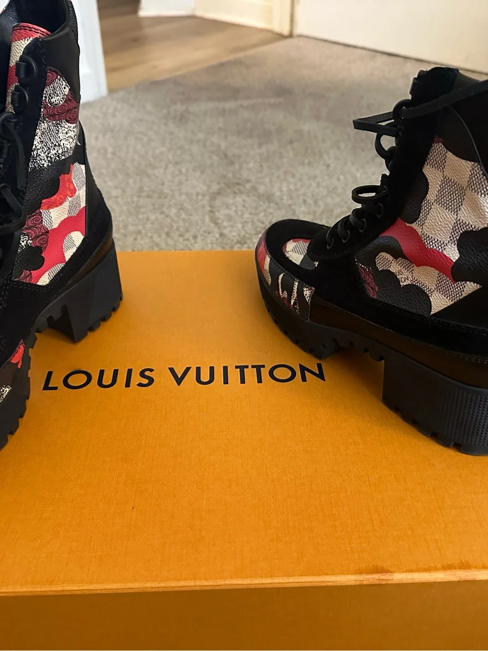 Louis Vuitton Overcloud Platform Desert Boots Rare 36.5